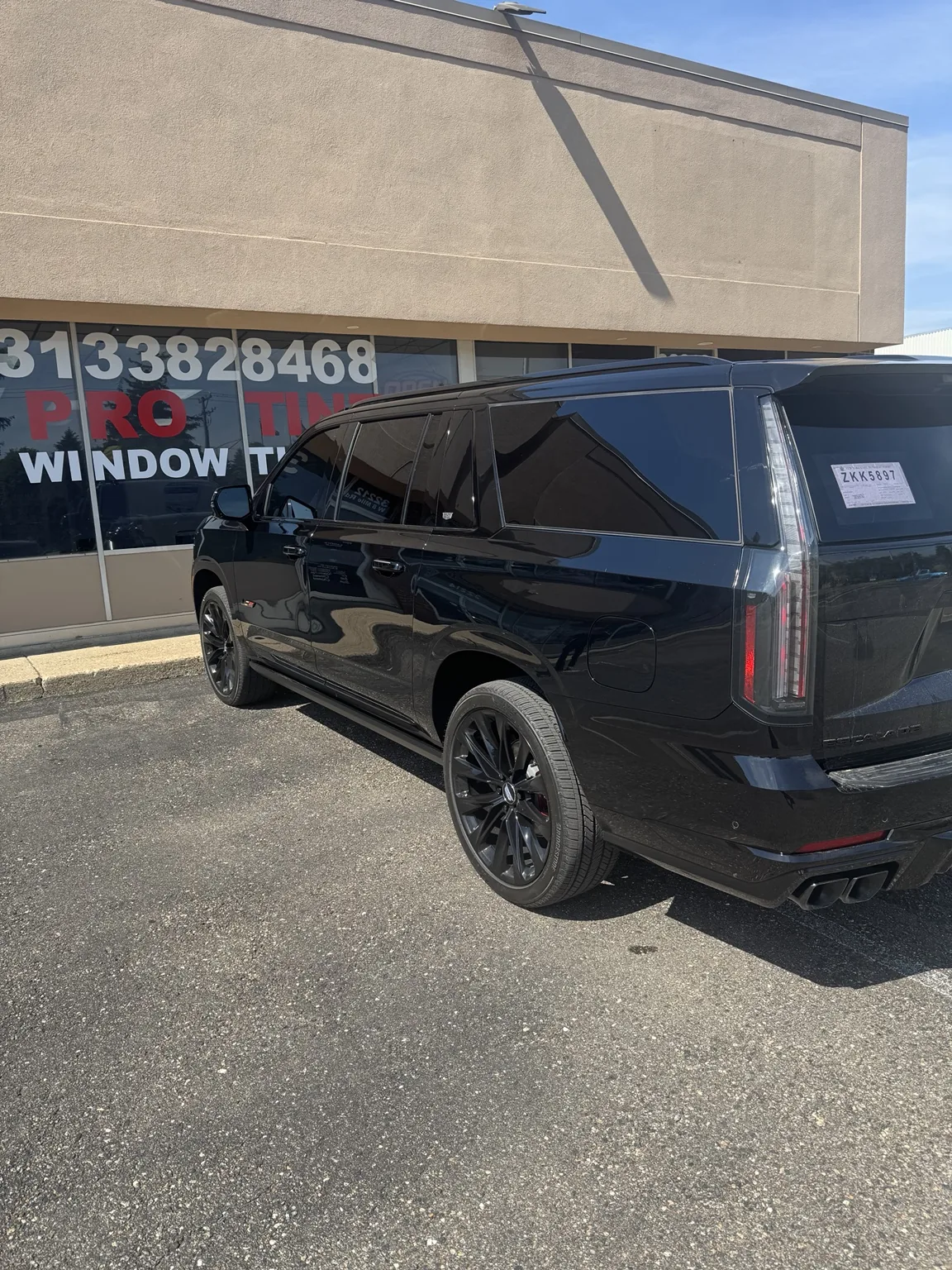 Cadillac Escalade with professional tinted windows